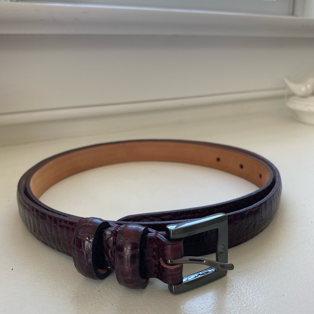 Genuine leather snakeskin belt